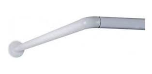 Imagem de Varão Cortina Banheiro Box Tubo Curvo De Aço Em L - 1 Metro - BRANCO 