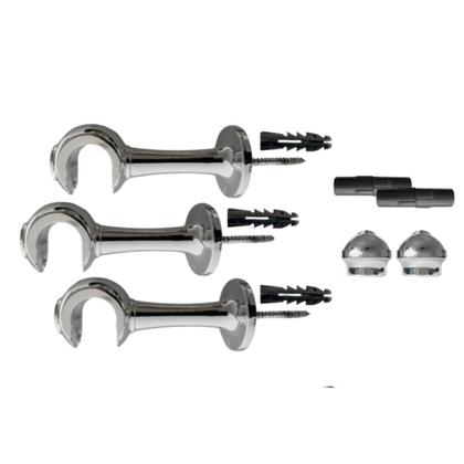 Imagem de Varão Cromado 3m 28mm Grosso Para Cortinas Elegantes e Modernas