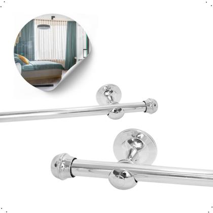 Imagem de Varão de cortina cromado 2,0mts 19mm Aluminio
