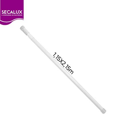 Imagem de Varão Extensível Bastão Ajustável Porta Cortina Box Banheiro 1,15 até 2,15m