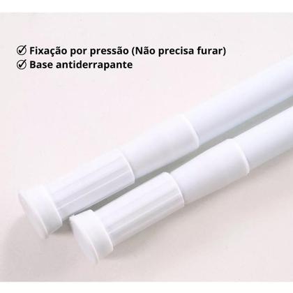 Imagem de Varão Extensível Bastão Ajustável Porta Cortina Box Banheiro
