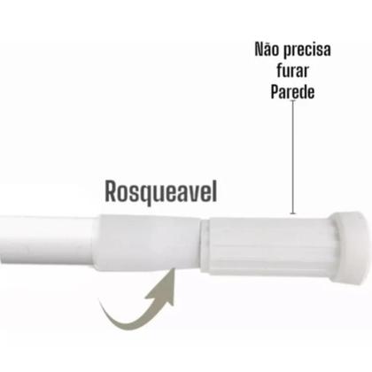 Imagem de Varão Extensível Para Box Banheiro Cortina Bastão 90 A 105Cm