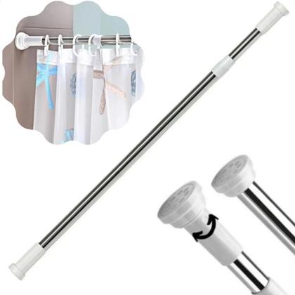 Imagem de Varão Extensível Para Cortina de Banheiro em Aço Inox 70cm até 120cm