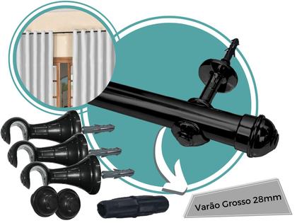 Imagem de Varão Para Cortina 2 Metros 28mm Resistente e Funcional