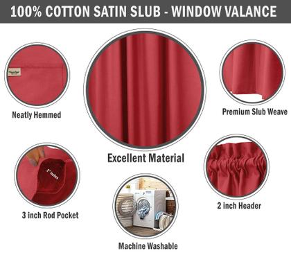 Imagem de Vargottam Valance de Algodão Liso, Cortina Decorativa com Bolso para Vara em Janelas de Cozinha - Vargottam