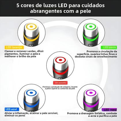 Imagem de Varinha De Beleza Facial Com Luz LED De 5 Cores Para Terapia, Massageador De Cuidados Com a Pele Com