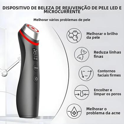 Imagem de Varinha De Beleza Facial Com Luz LED De 5 Cores Para Terapia, Massageador De Cuidados Com a Pele Com