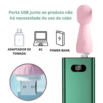 Imagem de Varinha Mágica Masturbador Feminino Clitoriano Massageador para Corpo Geral Potente Recarregável