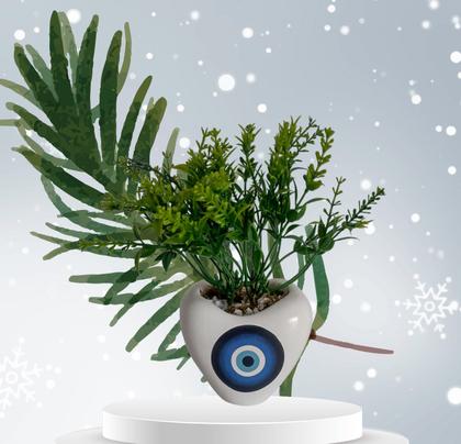 Imagem de Vasinho Cachepot Olho Grego Coração Parede/Mesa