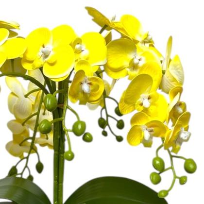 Imagem de Vaso Arranjo Orquídea Artificial Centro De Mesa Decoração