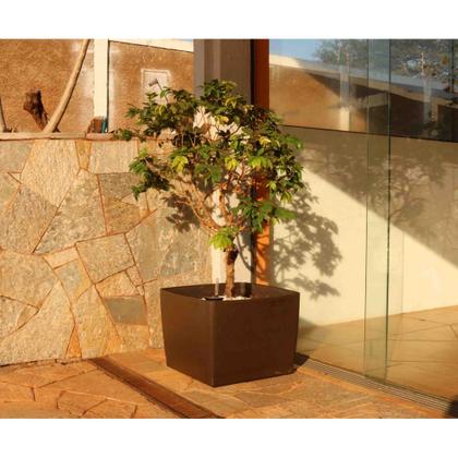 Imagem de Vaso Autoirrigável Acqua Planta Quadrado Marrom 35cm x 49cm