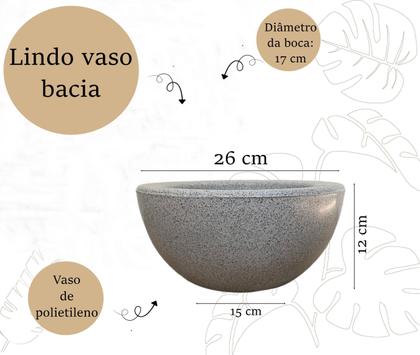 Imagem de Vaso Bacia De Polietileno Liso Para Plantas Decoração Casa