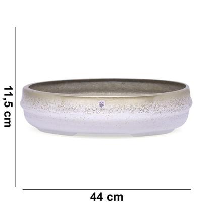 Imagem de Vaso Bacia Decorativo Osaka Branco Gold Vietnamita 11,5X44X36cm