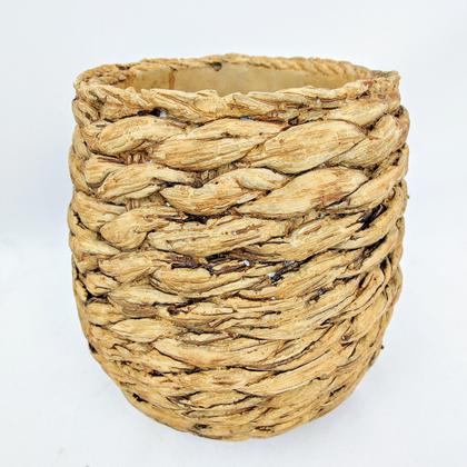 Imagem de Vaso Bege Corda De Cimento 19X21Cm Cachepot Decoração