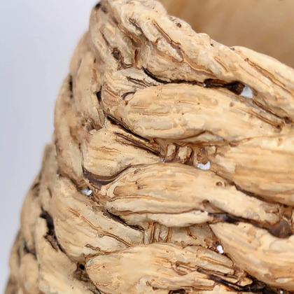 Imagem de Vaso Bege Corda De Cimento 19X21Cm Cachepot Decoração