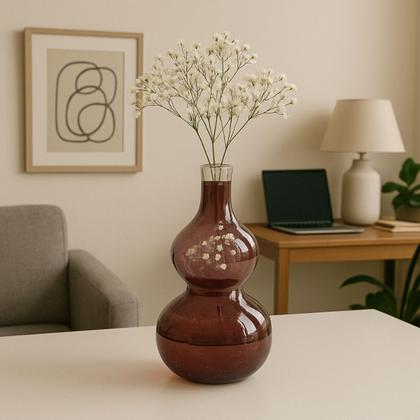 Imagem de Vaso Bubbles de Vidro 26cm Grande Decoração Luxo Scandinavo