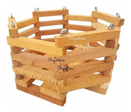 Imagem de Vaso Cachepô Cachepot De Madeira Octogonal Plantas Orquídeas