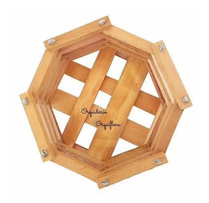 Imagem de Vaso Cachepô Cachepot De Madeira Octogonal Plantas Orquídeas