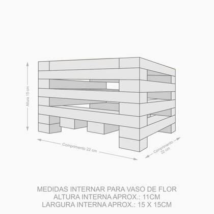 Imagem de Vaso cachepô de madeira maciça ripado para flores tamanho pp (22 x 22cm) - não acompanha a flor