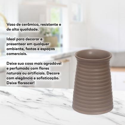 Imagem de Vaso Cachepo Em Cerâmica Riscado Mesa Sala Quintal Moderno