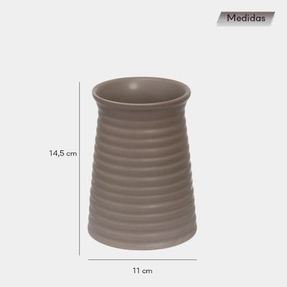 Imagem de Vaso Cachepo Em Cerâmica Riscado Mesa Sala Quintal Moderno