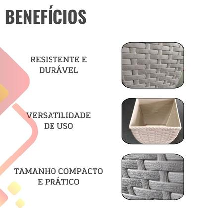 Imagem de Vaso Cachepô Rattan Mini Quadrado 350ml - 8cm x 8cm