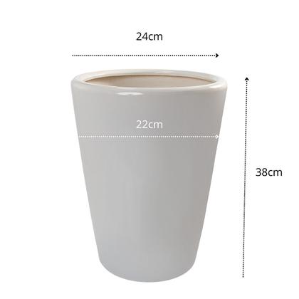 Imagem de Vaso Cachepot 38cm Tamanho M Branco Alto Brilho Pozzani