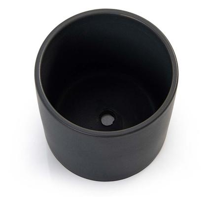 Imagem de Vaso Cachepot com Prato de Bambu Cinza Fosco P Cube Pozzani