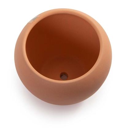 Imagem de Vaso Cachepot com Prato de Bambu Laranja Fosco Doha Pozzani