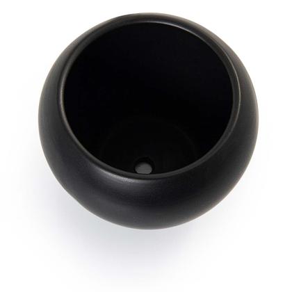 Imagem de Vaso Cachepot com Prato de Bambu Preto Fosco Doha Pozzani