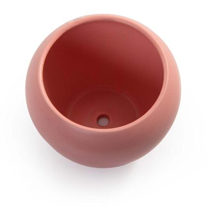 Imagem de Vaso Cachepot com Prato de Bambu Rosa Fosco Doha Pozzani