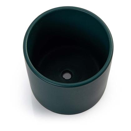 Imagem de Vaso Cachepot com Prato de Bambu Verde Fosco P Cube Pozzani