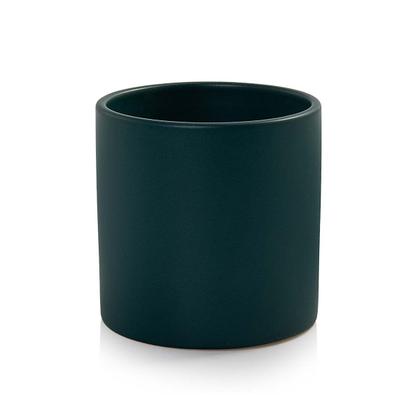 Imagem de Vaso Cachepot com Prato de Bambu Verde Fosco P Cube Pozzani