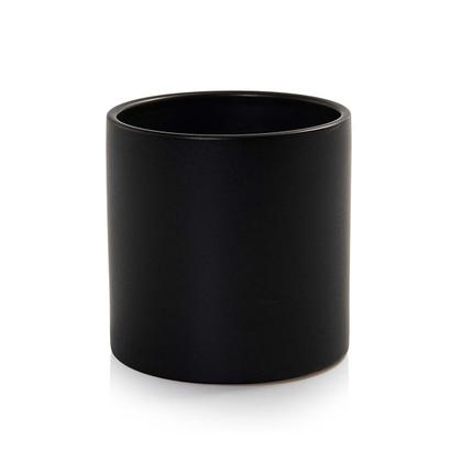 Imagem de Vaso Cachepot Cube com Prato de Bambu Preto Fosco P Cube Pozzani