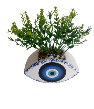 Imagem de Vaso Cachepot Olho Grego KIT 2 Peças Cerâmica