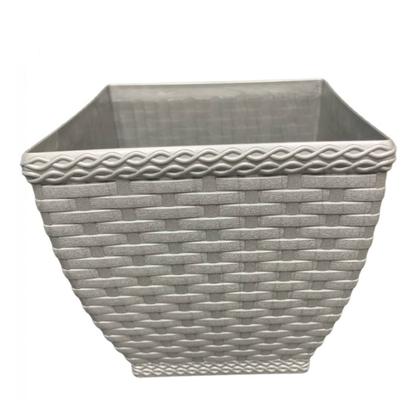 Imagem de Vaso Cachepot Rattan M3 Quadrado Cinza (0,35L) INJEPLASTEC