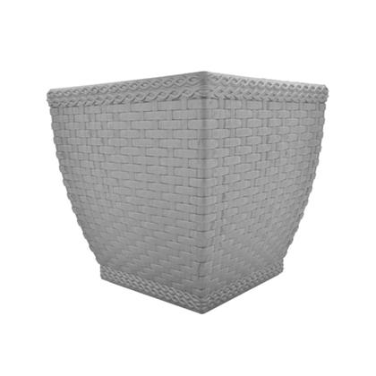 Imagem de Vaso Cachepot Rattan M3 Quadrado Cinza (0,35L) INJEPLASTEC