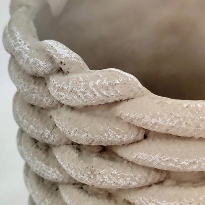 Imagem de Vaso Cinza Corda De Cimento 14x16cm Cachepot Decoração