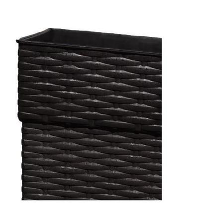 Imagem de Vaso Coluna Quadrado Rattan 17, 5L Preto Plantas Jardim - Plasmew