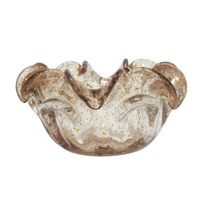 Imagem de Vaso Cristal Murano Menor Todo Lapidado Sinuosos Relevos