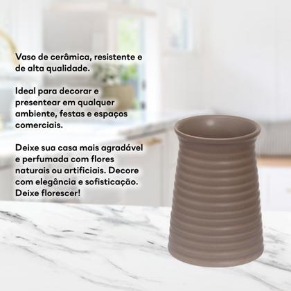 Imagem de Vaso de Cerâmica Redondo Mesa Decoração Ambiente Enfeite