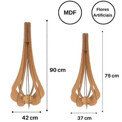 Imagem de Vaso de Chão Decorativo Grande MDF IBIZA