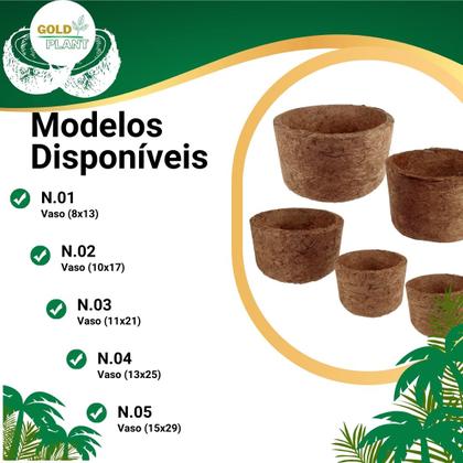 Imagem de Vaso de Fibra de Coco ecologico tipo xaxim N4 - 25cm Gold Plant