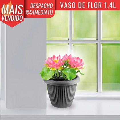 Imagem de Vaso de Flor Plástico Pequeno s/Prato 1,4 Litros Moderno Decorativo