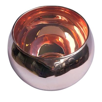 Imagem de Vaso de Flores de Vidro Redondo Rose Gold - 13 cm  Formosinha