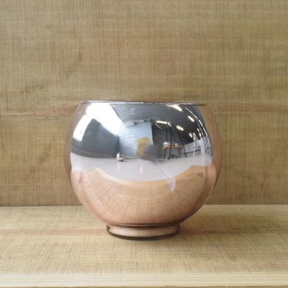 Imagem de Vaso de Flores de Vidro Redondo Rose Gold - 13 cm  Formosinha