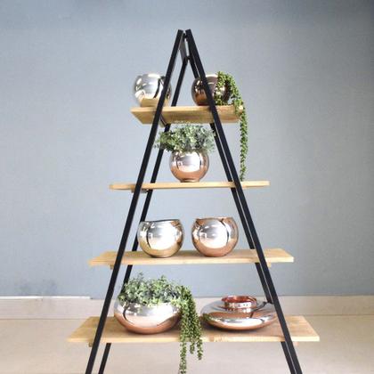 Imagem de Vaso de Flores Decorativo Terrário Espelhado Prateado