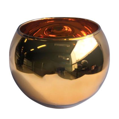 Imagem de Vaso de Flores Dourado Espelhado Redondo 13 cm
