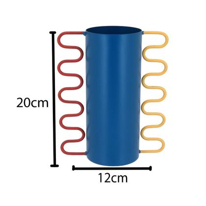 Imagem de Vaso de Metal Design Premium 20x12cm Decorativo Flores Luxo