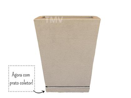 Imagem de Vaso De Planta Polietileno Jardim Varanda Coluna Quadrada P -Bege